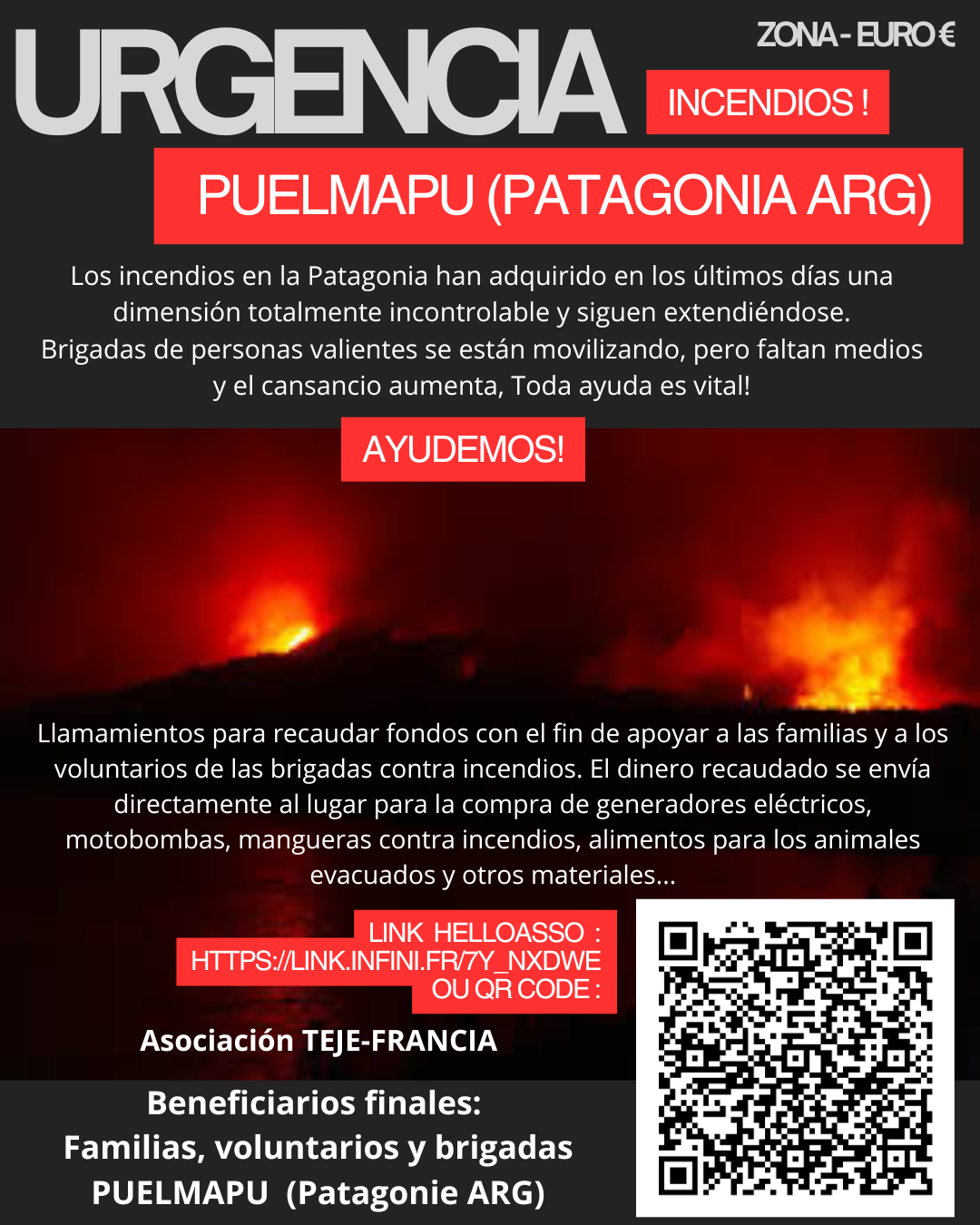 Donaciones incendios 2026 Patagonia